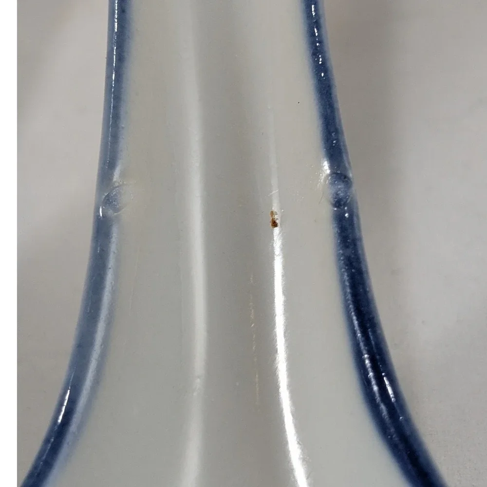 Vintage Chinese Blue and White Porcelain Fish Soup Spoons Set of 2 Made in China